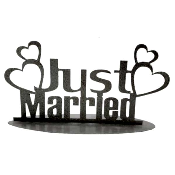 "Just Married" Schild Creme-Weiss-648