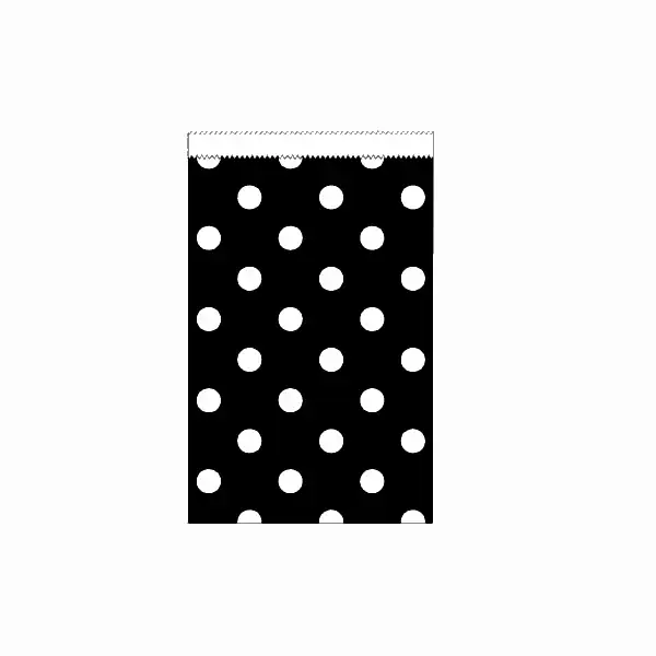 20 Mini Papiertüten Schwarz Weiß Dots-0