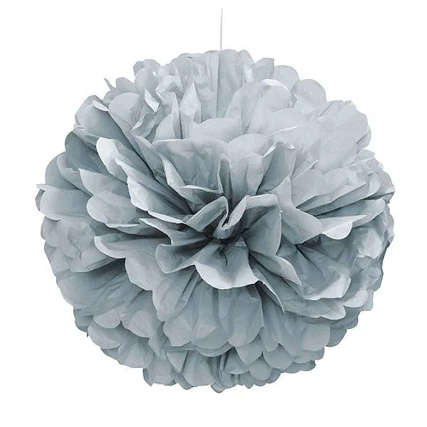 Pom-Pom Puff Weiss 40 cm-3146