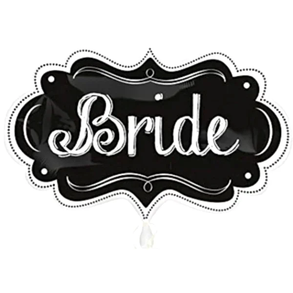 Bride Folienballon Supershape Kreidetafel Chalkboard Look 86 cm-0