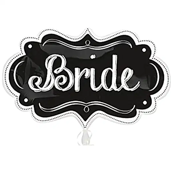 Bride Folienballon Supershape Kreidetafel Chalkboard Look 86 cm-0