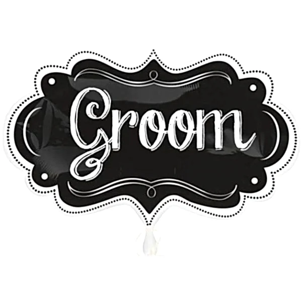 Groom Folienballon Supershape Kreidetafel Chalkboard Look 86 cm-0