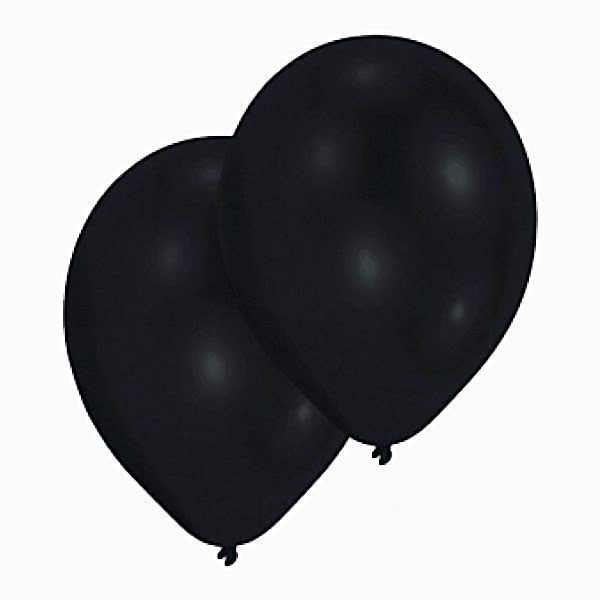 10 Pearl Schwarz Latex Ballons 28 cm-0