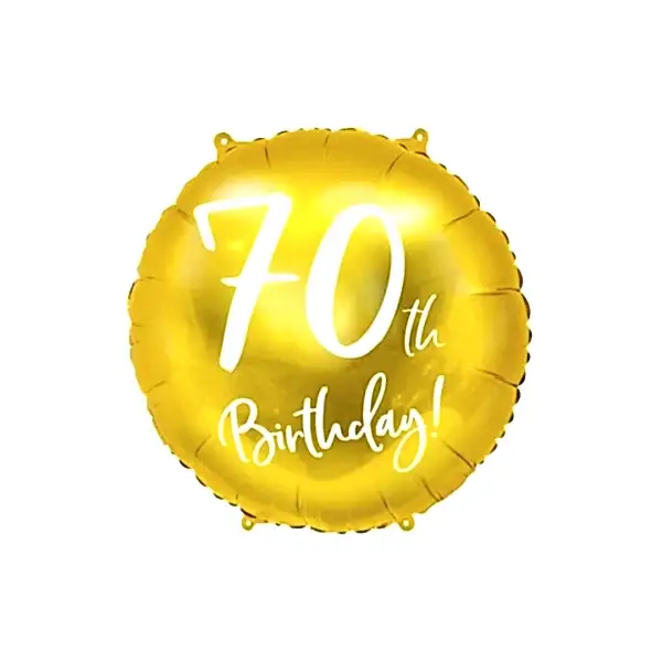 70th Birthday Gold Folienballon 45 cm