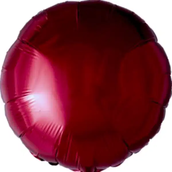 Weinrot Rund Folienballon 45 cm Globos Nordic